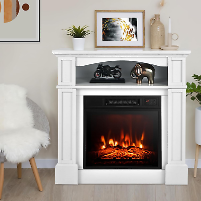 #ad #ad 32quot; Electric Fireplace with Mantel Freestanding Wooden Surround with 1400 W Fir $339.61