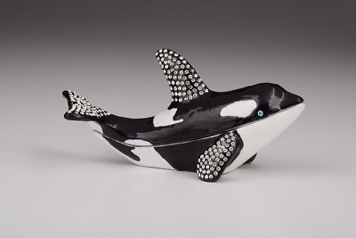 #ad Whale Faberge trinket box hand made by Keren Kopal w Austrian crystal $115.00