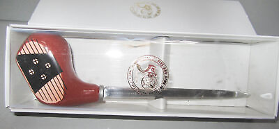 #ad Golf Letter Opener ceramic and stainless steel 1980#x27;s 7quot; tall Style 54 $9.50
