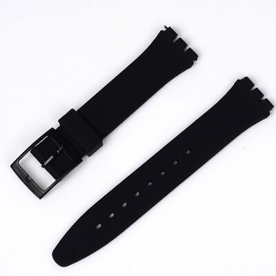 #ad 17mm Black Standard Replacement Band Strap Wristband for Swatch $7.60