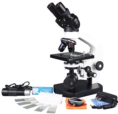 #ad Radical 1000x Binocular Lab LED Digital Cordless Compound Microscope w USB Ca... $190.64