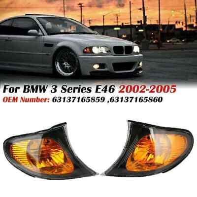 #ad 2x Turn Signal Lights Corner Light For BMW E46 3 SERIES Sedan 2002 05 LeftRight $28.99