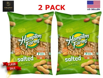 #ad 2 PACK Hampton Farms Salted In Shell Peanuts 5lbs EACH FREE SHIPPING $22.97