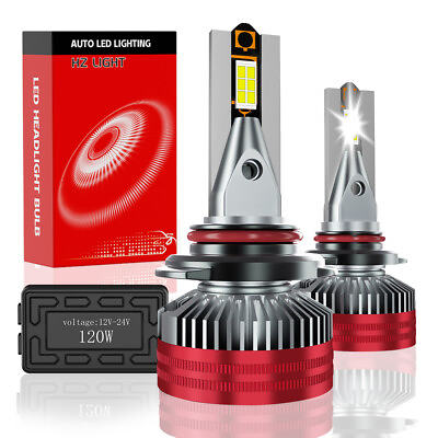 #ad 9012 Led Headlight Bulbs 120W 40000Lumens Super Bright 6700K High Low Beam x2 $26.99
