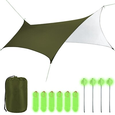 #ad Zenicham 12 x 10FT Waterproof Hexagon Hammock Rain Fly Rating Camping Tarp $34.39