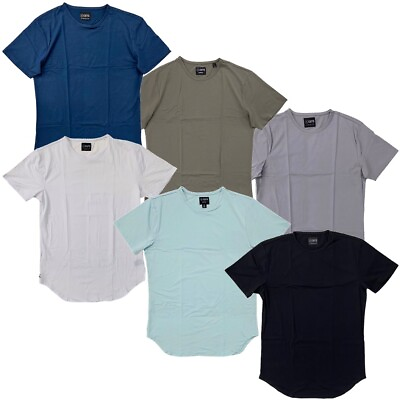 #ad Cuts Clothing Men#x27;s Elongated Crew Neck Signature Fit 4 Way Stretch Tee T Shirt $29.99