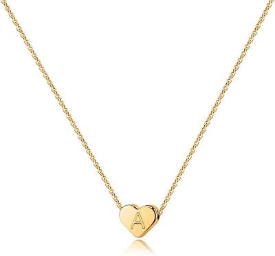 #ad Turandoss Heart Initial Necklaces for Women Girls 14K Gold Filled Heart Pendan $22.99