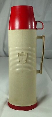 #ad Vintage Thermos Model 2402 1 Quart Size Insulated Glass Liner with Cups $9.59