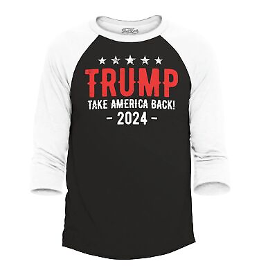 #ad Trump Take America Back 2024 Campaign Raglan Baseball 45 47 MAGA Gift Tee Shirts $17.99