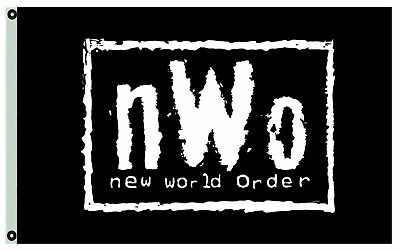 #ad NWO New World Order Wrestling Flag 3x5 Black Garage Banner Man Cave Dorm WCW WWE $13.47