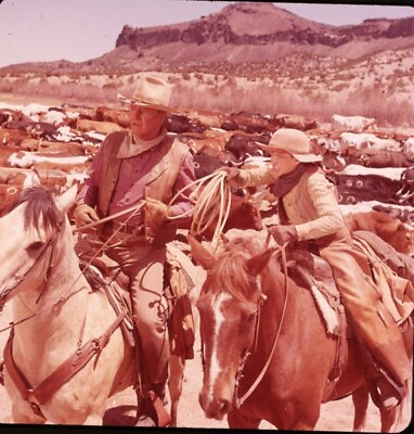 #ad The Cowboys John Wayne Sean Kelly on horses Original 2 1 4 Transparency Stamped $59.99
