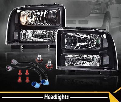 #ad Fit For 99 04 F250 F350 F450 F550 Super Duty 00 04 Ford Excursion Headlights $101.60