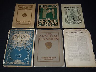 #ad 1914 1918 THE ARSENAL CANNON ANNUALS LOT OF 6 TECH HIGH SCHOOL O 2596G $150.00
