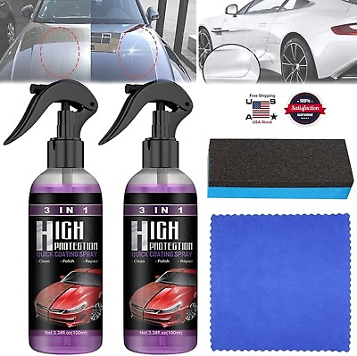 3 in 1 High Protection Quick Car Coat Ceramic Coating Spray Hydrophobic 100ML US $18.95