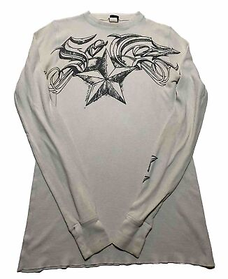 #ad So Cal Thermal Long Sleeve Y2K Shirt Grunge Cyber Goth Emo AG5 $45.00