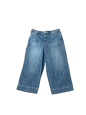 #ad Talbots NEW Wide Leg Cropped Denim Jeans Women#x27;s Size 12 $34.50