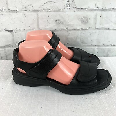 #ad Josef Seibel womens 8.5 Black Leather Strappy Sandals $19.99