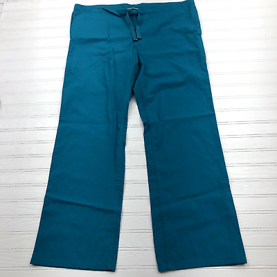 #ad Uniform Advantage Teal Blue Straight Leg Drawstring Scrub Pants Adult Size M $18.00