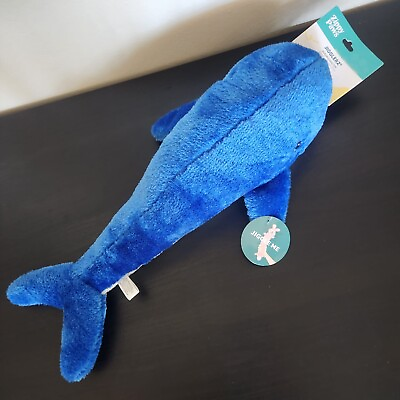 #ad ZippyPaws Jigglerz Tough Stuffing Squeaky Plush Dog Toy Blue Whale NEW $16.99