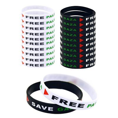 #ad 1 100X Free Palestine Silicone wrist band bracelet Gaza Palestinian PLO E9I1 $6.66