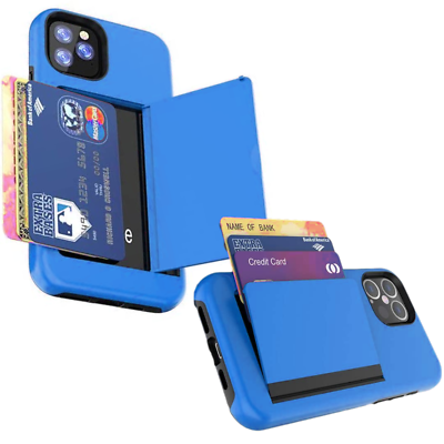 #ad Hard Back Cover with ID Credit Card Slot Holder Wallet Case for iPhone $14.99