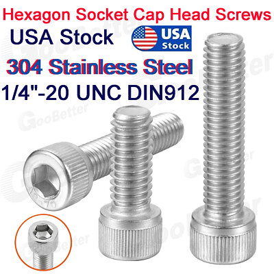 #ad 1 4quot; 20 Socket Head Cap Screws Stainless Steel Allen Bolts All Lengths 1 2quot; 3quot; $8.85