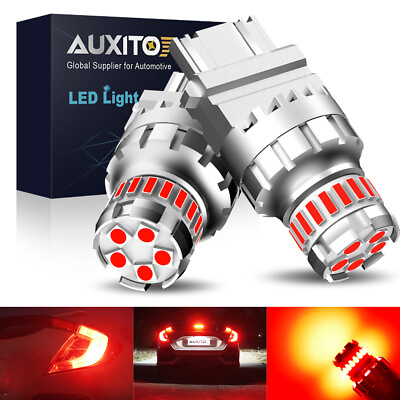 #ad AUXITO 3157 Red LED Strobe Flashing Blinking Brake Stop Tail Light Parking Bulb $12.91