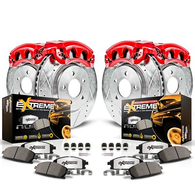 #ad KC2813A 36 Powerstop 4 Wheel Set Brake Disc and Caliper Kits Front amp; Rear $1431.91
