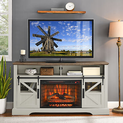 #ad Wood Entertainment Center w 60quot; Electric Fireplace TV Stand for TVs Up To 70quot; $438.99
