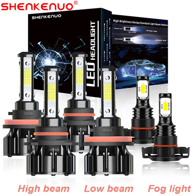 #ad For Chevy Silverado 1500 2500 HD 2007 2015 6000K LED Headlights Fog Bulbs kit $34.99