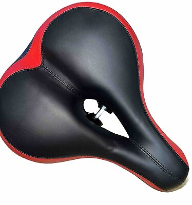 #ad Wide Twin Spring Black amp; Red Wide Cushioned Bicycle Seat Comfortable brand new $14.00