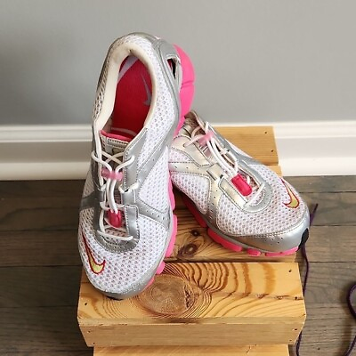 #ad Nike Zoom Air Women#x27;s Running Shoes Size 6.5 White Silver amp; Hot Pink Vintage $26.99