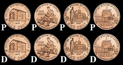#ad 2009 Pamp;D Complete 8 Coin Lincoln Penny Set in quot;Brilliant Uncirculatedquot; BU $3.95
