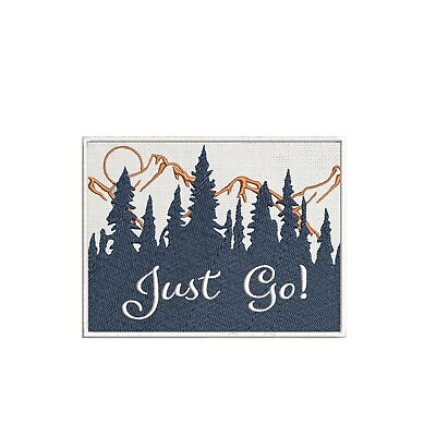 #ad Mountain Patch Embroidered Iron on Applique Just Go Nature Souvenir Camping $4.87