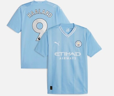 #ad Erling Haaland #9 Manchester City 2023 24 Home soccer Jersey $37.99