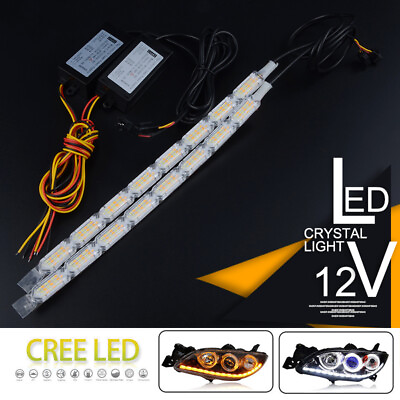 #ad 2x Switchback Car Flexible LED Strip Light DRL Sequential Flow Turn Signal Lamp $17.99
