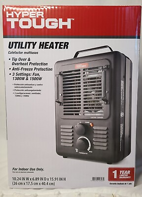 #ad Hyper Tough 1500W Utility Space Heater 3 Settings Fan Forced Heat Indoor Black $24.73