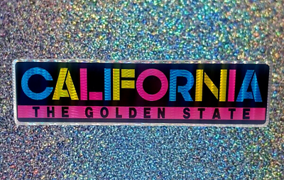 #ad California The Golden State Bumper Sticker Reflective Vintage AU $35.00