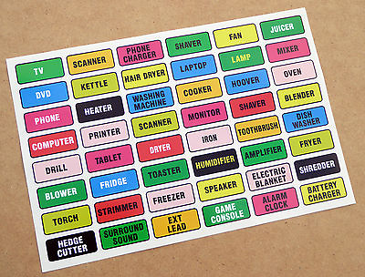 #ad Home Domestic Garage PLUG LABELS stickers decals Identify your electrical items $6.26
