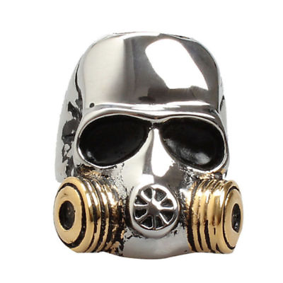 #ad Men Polished 316L Stainless Steel Big Gas mask Skull Punk Gothic Biker Ring 7 14 $7.17