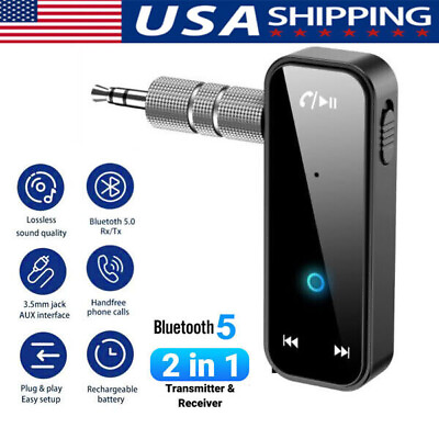 #ad USB Wireless Bluetooth 5.0 Transmitter Receiver for Car Music Audio Aux Adapter $7.99