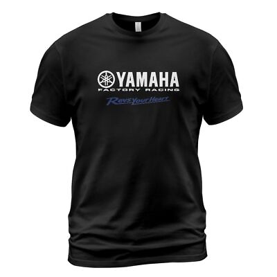 #ad Yamaha Racing Logo Men#x27;s Black T Shirt Size S 5XL $21.99
