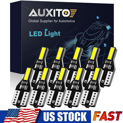 #ad 10x T10 LED AUXITO quot;NEWquot; Interior parker Bulbs License Plate Light Globes 6000K $8.07