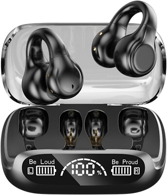 #ad #ad Bluetooth Earphones Bone Conduction Ear Clip HD Vioce Stereo Wireless Earbuds $10.88