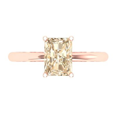 #ad 1.75ct Radiant Natural Morganite 18k Pink Gold Statement Wedding Bridal Ring $374.67