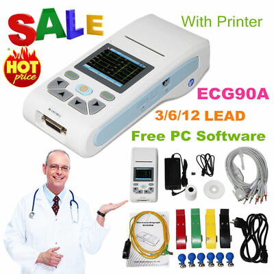 #ad ECG90A Portable Handheld Electrocardiograph ECG MachineTOUCH SCREEN 10 leads $299.00