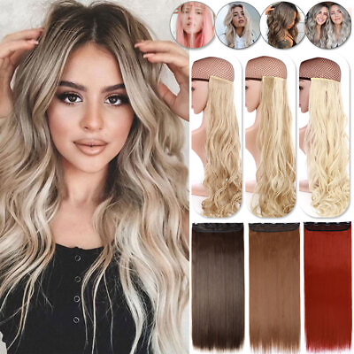 #ad Real as human Hair One Piece Full Head Clip in on Hair Extensions Long Thick US $2.95