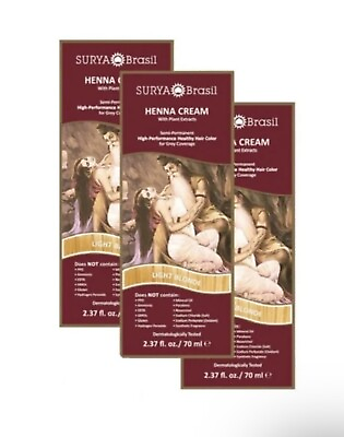 #ad Lot of 3 Light Blonde SURYA Brasil Henna Hair Color Dye Cream Semi Permanent $45.00