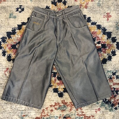 #ad Sean John Jorts Jeans Shorts Reflective Vintage Y2K Size 28 Denim 3 4 Length AU $46.99