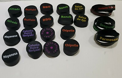 #ad FIFO Bottle 18 Silicone label cap covers amp; 6 label bands *spanish Mama DeLuca#x27;s $24.00